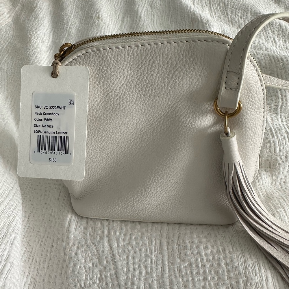 HOBO White Crossbody Bag with Gold Hardware